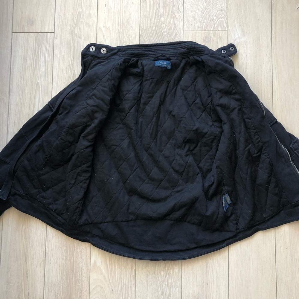 Polo Ralph Lauren Quilt Patch Moto Jacket in Black Women’s Size M - Picture 4 of 14